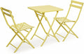 Outdoor Folding Patio Furniture Sets - 3 Piece Patio Set of Foldable Patio Table and Chairs - Metal Patio Bistro Set