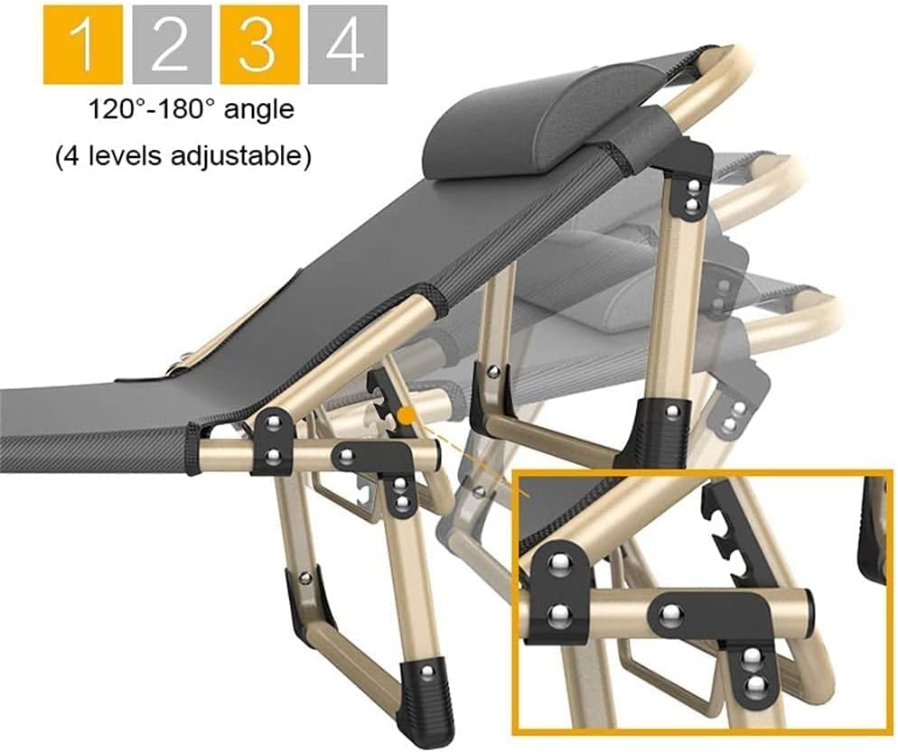 Folding Chair Lounger - Garden Foldable Recliner, Deck Chair, Beach Sun Lounger
