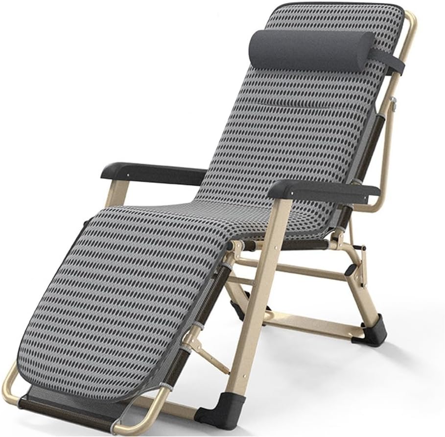 Zero Gravity Folding Sun Lounger Chair - Adjustable Outdoor Recliner with Pillows for Beach, Garden, Patio & Pool - Heavy-Duty Steel Frame, 150kg Capacity (Color: A + Cushion A)
