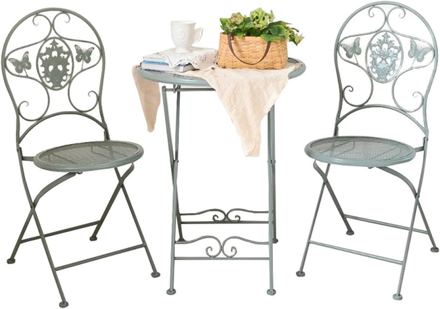 Garden Furniture Set Indoor and outdoor metal tables and chairs tavern set, Weather-resistant foldable dining table and chair garden furniture, Porch Balcony Dialogue Set, Courtyard coffee t