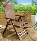 Zero Gravity Lounge Chair - Outdoor Folding Recliner with Telescopic Footrest, Wicker Rattan Design for Patio, Beach, Pool, Lawn & Camping - Indoor & Office Use (Brown)
