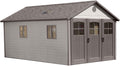 Lifetime 60236 11 x 18.5 ft (3.3 x 5.6 m) Extra-Wide Heavy-Duty Outdoor Storage Shed - Huge Capacity Garden Workshop - Steel-Reinforced Weatherproof HDPE - Tan