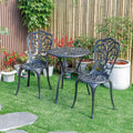 Hi-Line Gift Ltd. Understated Elegance- Black Cast Aluminium Bistro Set